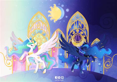 Princess celestia and Princess luna by CaTs-EyE-ArT on DeviantArt