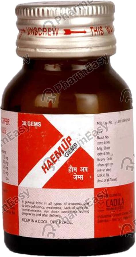 Buy Haem Up Plus Gems Strip Of 30 Capsules Online at Flat 15% OFF ...