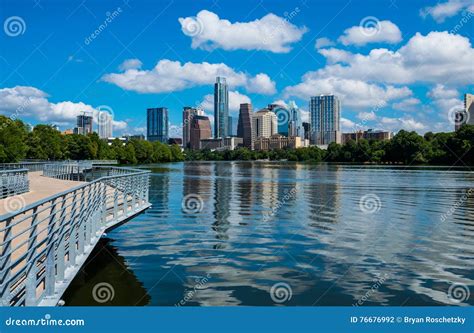 Closer View Austin Texas Riverside Pedestrian Bridge Town Lake ...