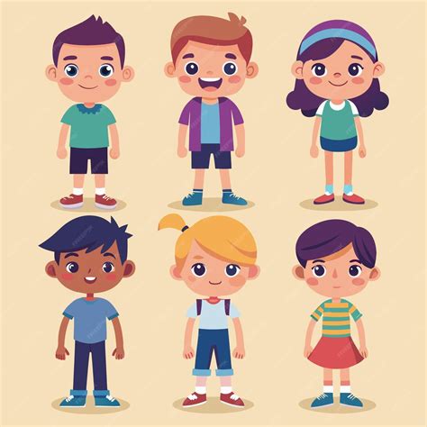 Cute child characters | Premium AI-generated vector