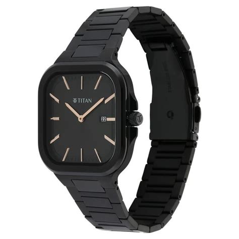Buy Online Titan Classique Slim Square Quartz Analog with Date Black ...