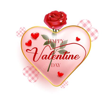 Happy Valentine Day With Pink Love And Red Rose, Happy Valentines Day ...