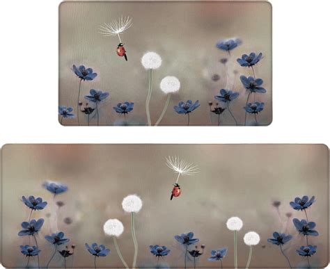 Amazon.com: CHICNOOK Kitchen Mat with Colorful Flowers,2 PCS Inches ...