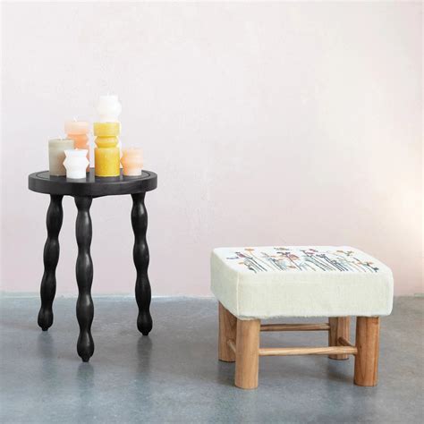 Secret Garden Floral Emboidered Stool – Fiori and Fern