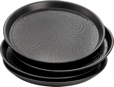 Hacaroa 4 Pack Round Restaurant Serving Trays, 29.5 cm Plastic Food ...