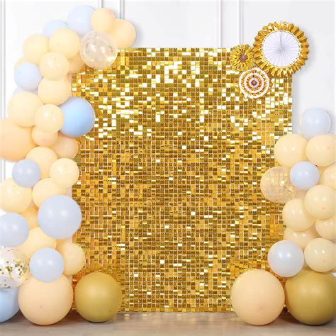 Shimmer Wall Backdrop Sequin Panels Gold Backdrop India | Ubuy