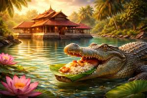 Why did this vegetarian crocodile stay in a temple for 70 years?