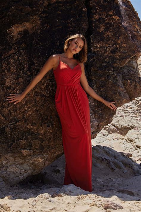 Ebonie Cowl Back Bridesmaid Dress – TO847 Champagne | Sentani Boutique