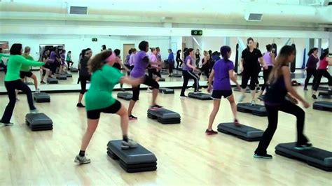 San DiegoCity College Step Aerobics Spring 2013 Class routine - YouTube