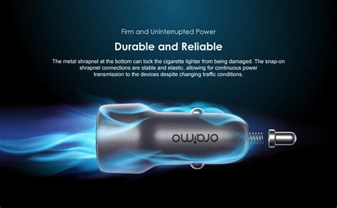 Oraimo 38W Car Charger Adapter with Dual Output,Type C PD 20W & QC 3.0 ...