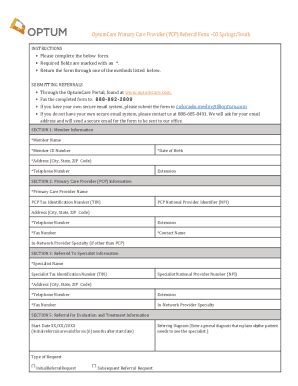 Fillable Online Optumcare Referral Form - Fill Out and Sign Printable ...