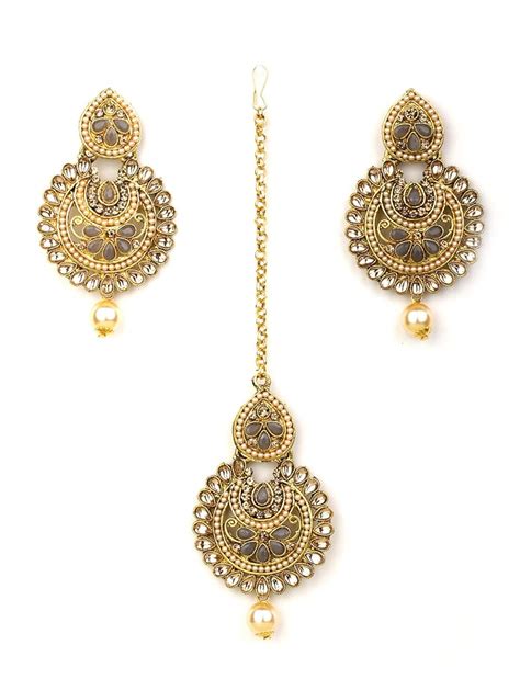 Buy Priyaasi Gold-Plated Kundan Traditional Maang Tikka For Women and ...