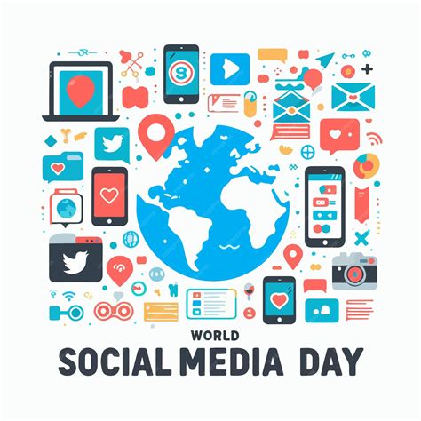 Premium Vector | World Social Media Day Commemoration Vector Illustration