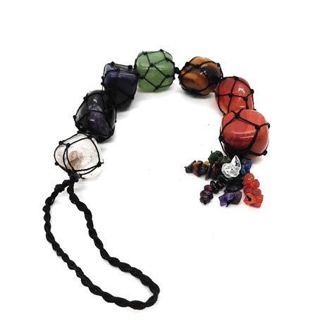 7 Chakra Tumble Stone Hanging | Natural Crystal Wall Hanging | Arkaan ...