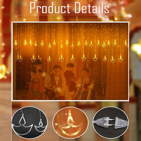 Buy HOMESAKE LED Diya Curtain String Light from Homesake at just INR 3000.0