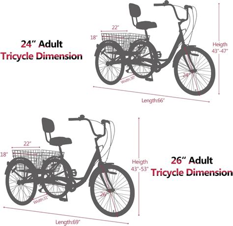 Buy Hangnuo Adult Tricycles 7 Speed, Adult Tricycle Trikes 20/24/26 ...