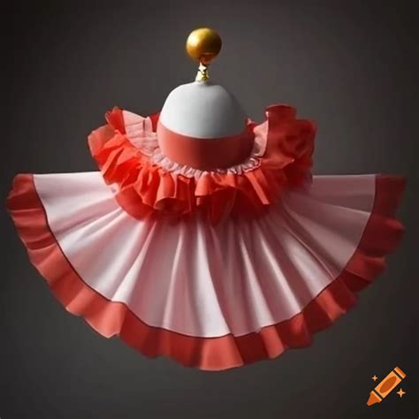 Colorful ruffled clown collar on Craiyon