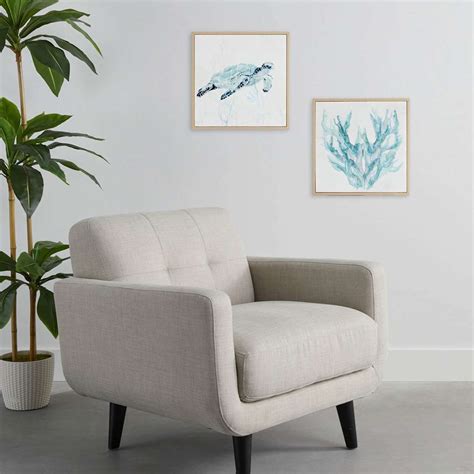 Framed Sharp Coral Canvas Wall Art, 17"