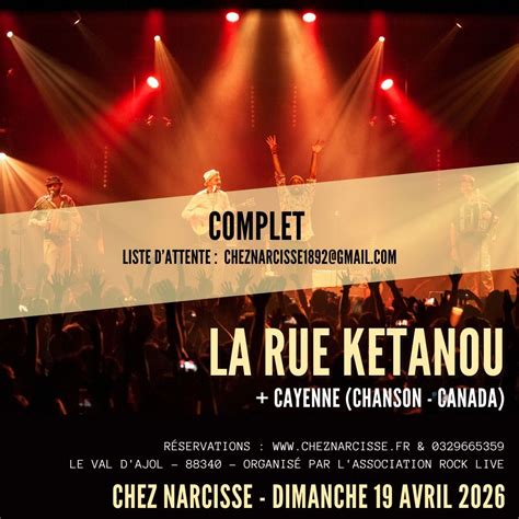 LA RUE KETANOU + Cayenne (chanson - Canada) - Chez Narcisse, 9 rue du ...