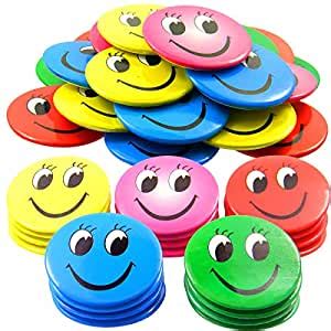 Buy QY 20PCS 1.8Inch Colorful Tinplate Badges Smile Face Emoticon ...
