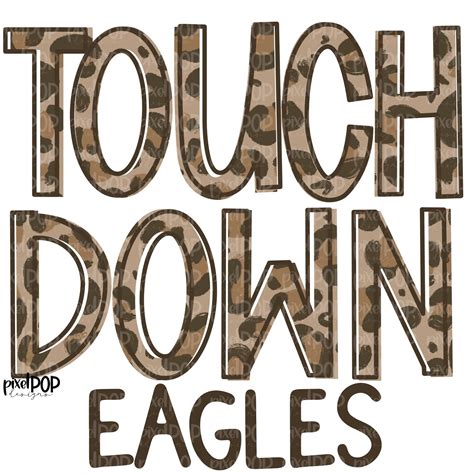 Eagles Touchdown Leopard Print Mascot PNG | Eagles Sublimation Design ...