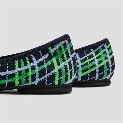 Almond-Toe Bow Flats (Tiana), MULTI GREEN PLAID, EU35 | VIVAIA