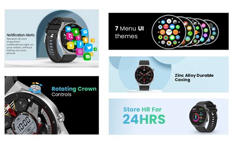 Salora uWear Smart watch 1.5” Round Display, BT Calling, 250+ Watch ...