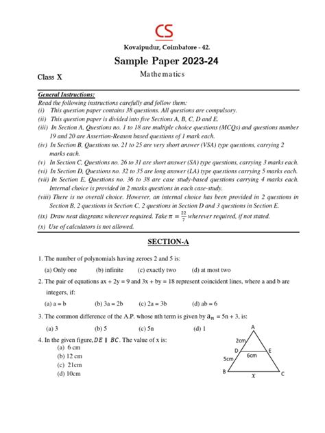 Image result for Math Sample Paper