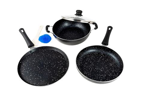 Buy MAYFAIR+ Premium Spatter Design Induction Bottom Non Stick Combo of ...