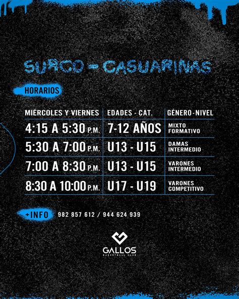 Gallos Basketball Club | GALLOS 2025 [SEDE SURCO] ¡COMPITE este verano ...