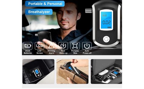 Alcohol Breathalyzer to Tester with 5 Mouthpieces, Portable ...