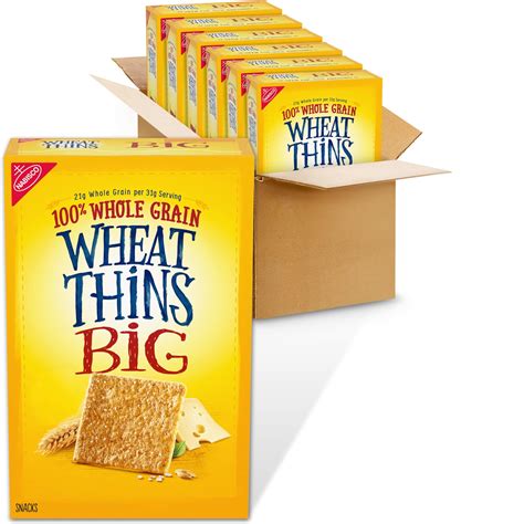 Wheat Thins BIG Snacks, BCF26 Whole Grain Wheat Crackers, Bulk Snack ...