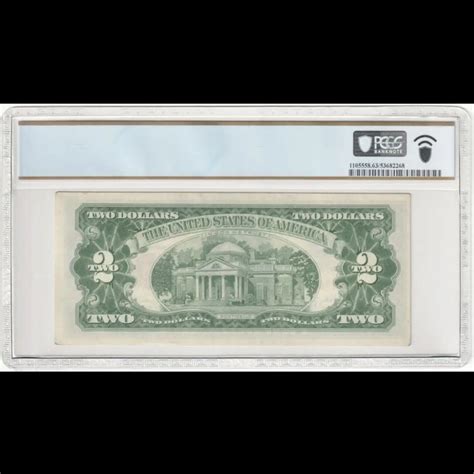 1963 $2 Red Seal Small Legal Tender Note FR#1513 PCGS Banknote CU 63 ...