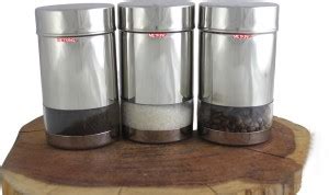 Ashoka Bartan Stainless Steel Tea Coffee & Sugar Container - 900 ml ...