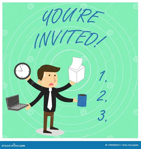Handwriting Text You Re Invited. Concept Meaning You are Happily Encouraged To Attend and Event ...
