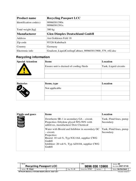Fillable Online Recycling Passport LCC. A4 SAP-TPD template + manual ...