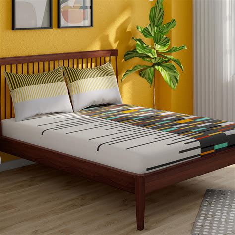 Buy PORTICO Pixelmania Cotton 152TC Printed 3Pcs King Bedsheet Set from ...