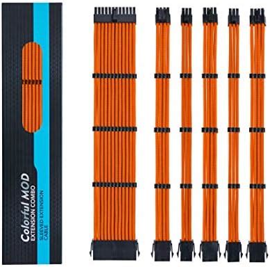 Soft Hard Power Supply Sleeved Cable 18AWG 24pin ATX /4+4pin EPS /8-pin ...