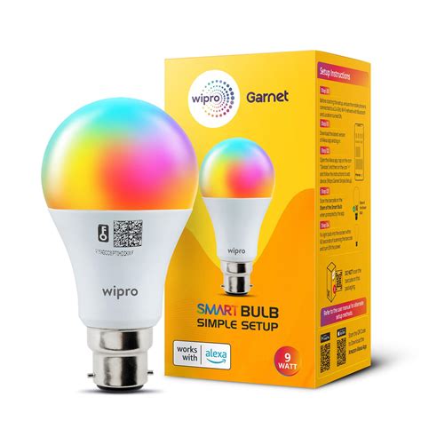 Buy Wipro Garnet Simple Setup 9W Led Smart Bulb | Simple Setup With ...