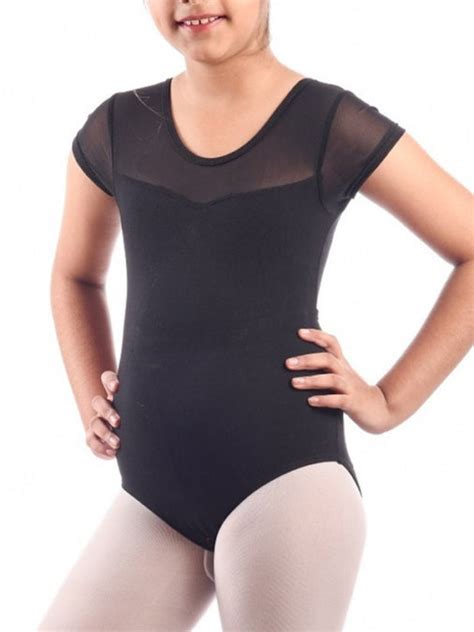 Girls Stylish Mesh Bowknot Back Black Leotard – The Dance Bible