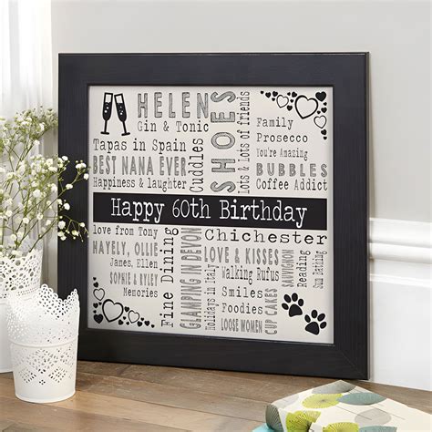 Personalised 60th Birthday Gifts for Her | Unique & Thoughtful Ideas
