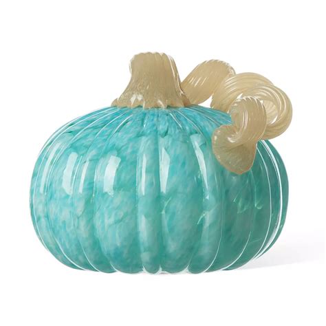 Glitzhome 6" D Fall Round Glass Pumpkin, Hand Blown Crystal Pumpkin ...