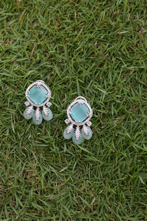 Sea Foam American Diamond Earrings – UTPALADesigns