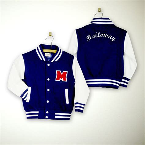 Personalized Kids Varsity Letterman Jacket + Chenille/Felt Letter Patch ...