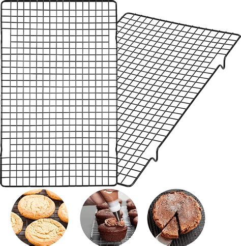 Buy Rectangle Nonstick Wire Cooling Rack Baking Tools (Black) Online at ...