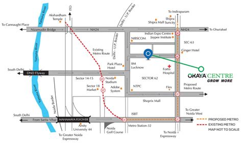 Location Map - Okaya Centre Sector 62 Noida