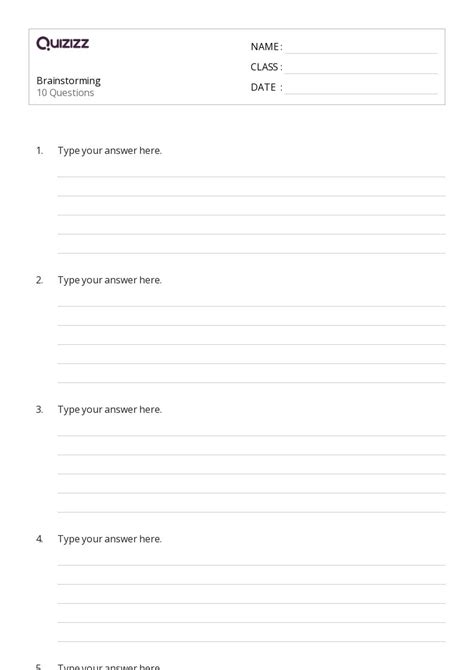 50+ Brainstorming worksheets for 8th Class on Quizizz | Free & Printable