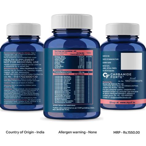 CF Probiotics Supplement 50 Billion Cfu For Women & Men With Prebiotic ...