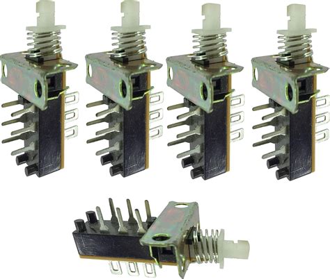 INVENTO PCB Mount Tactile Push Button Switch Self Latching Locking DPDT ...