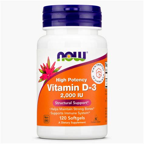 Now Foods - Vitamin D3 2000 IU - Strong foundation - TRUFIT.eu